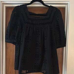 English factory Black Women's embroidered Top